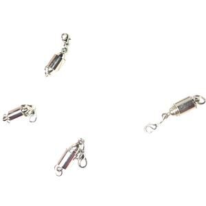 4 Pc Stainless Steel Silver Magnet & Screw On Extender With Clasp On One Side